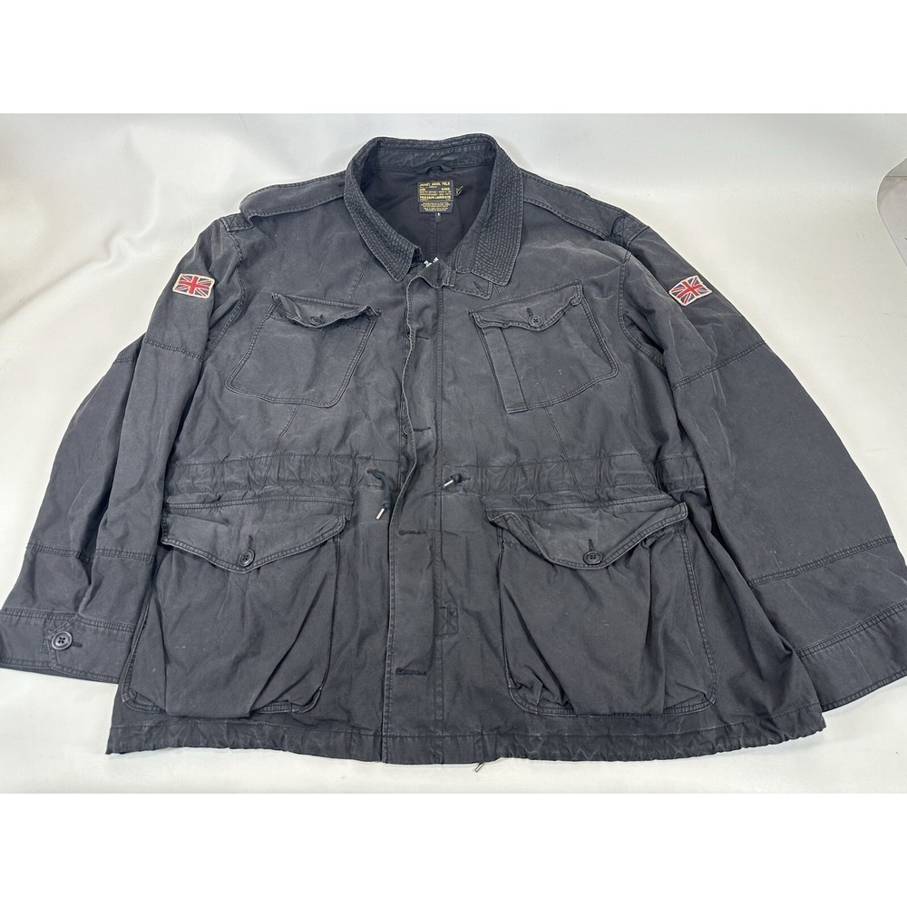 Polo Ralph Lauren Military Combat Field Jacket Black Men's Size 4XB BIG